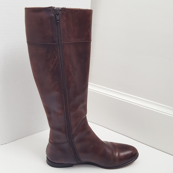 Saks Fifth Avenue brown leather riding boots 36.5 - Picture 7 of 12